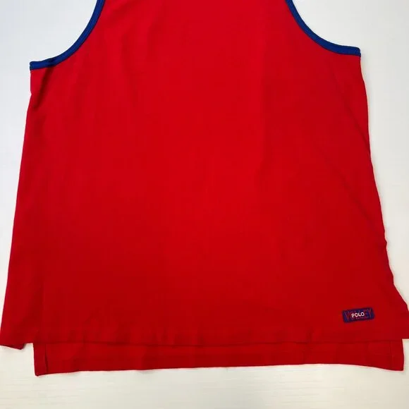 Vintage Ralph Lauren Shirt Men Large Volley Sleeveless Tank Made USA Y2K Core No